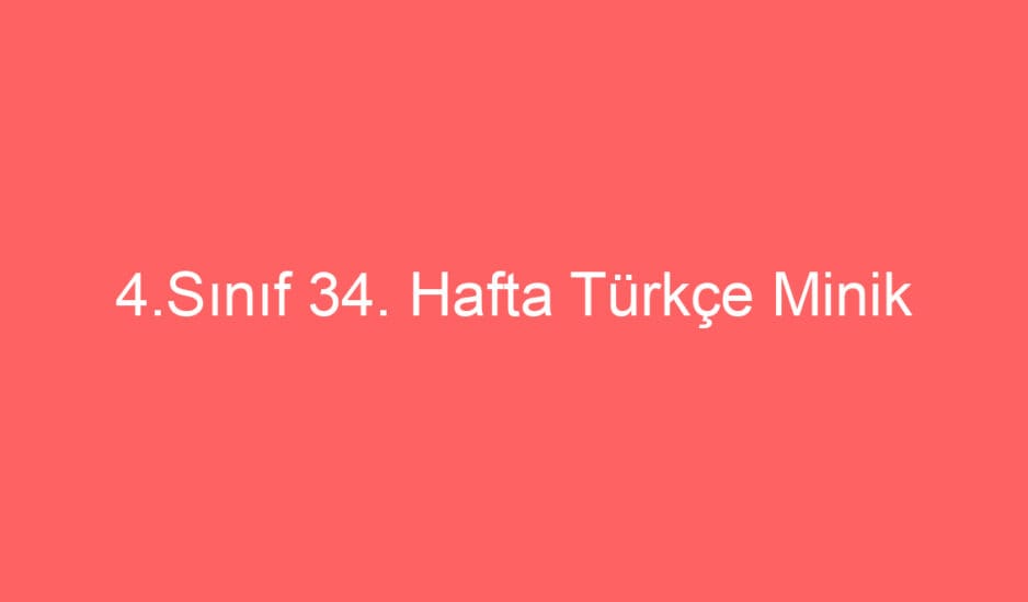 4.Sınıf 34. Hafta Türkçe Minik Damlacık’ın Büyük Rüyası Okuma Anlama Metni ve Sorular