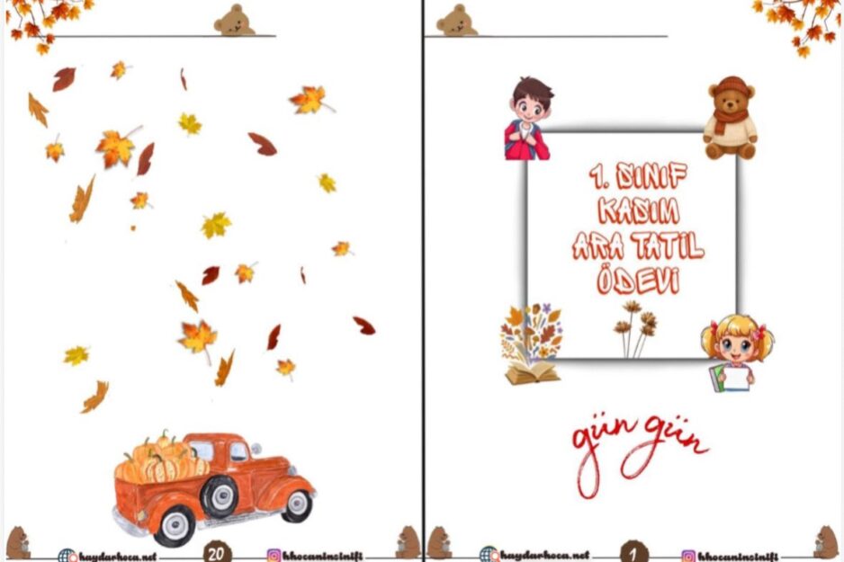 1. Sınıf Kasım Ara Tatil Ödevi