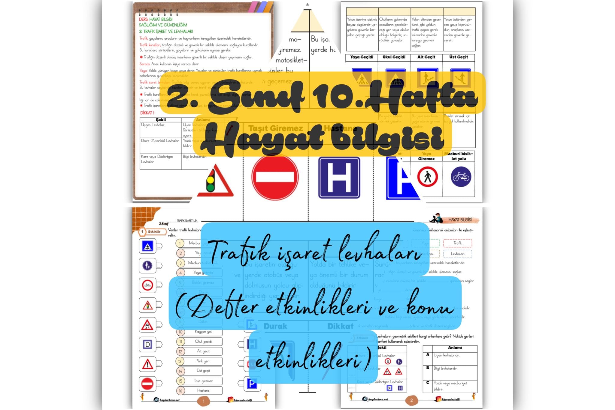 2. Sınıf Hayat Bilgisi Trafik İşaret levhaları
