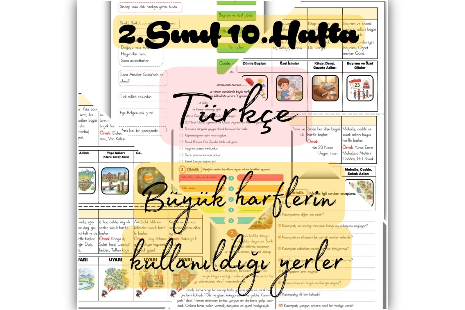 2. Sınıf Türkçe Büyük Harflerin Kullanıldığı Yerler