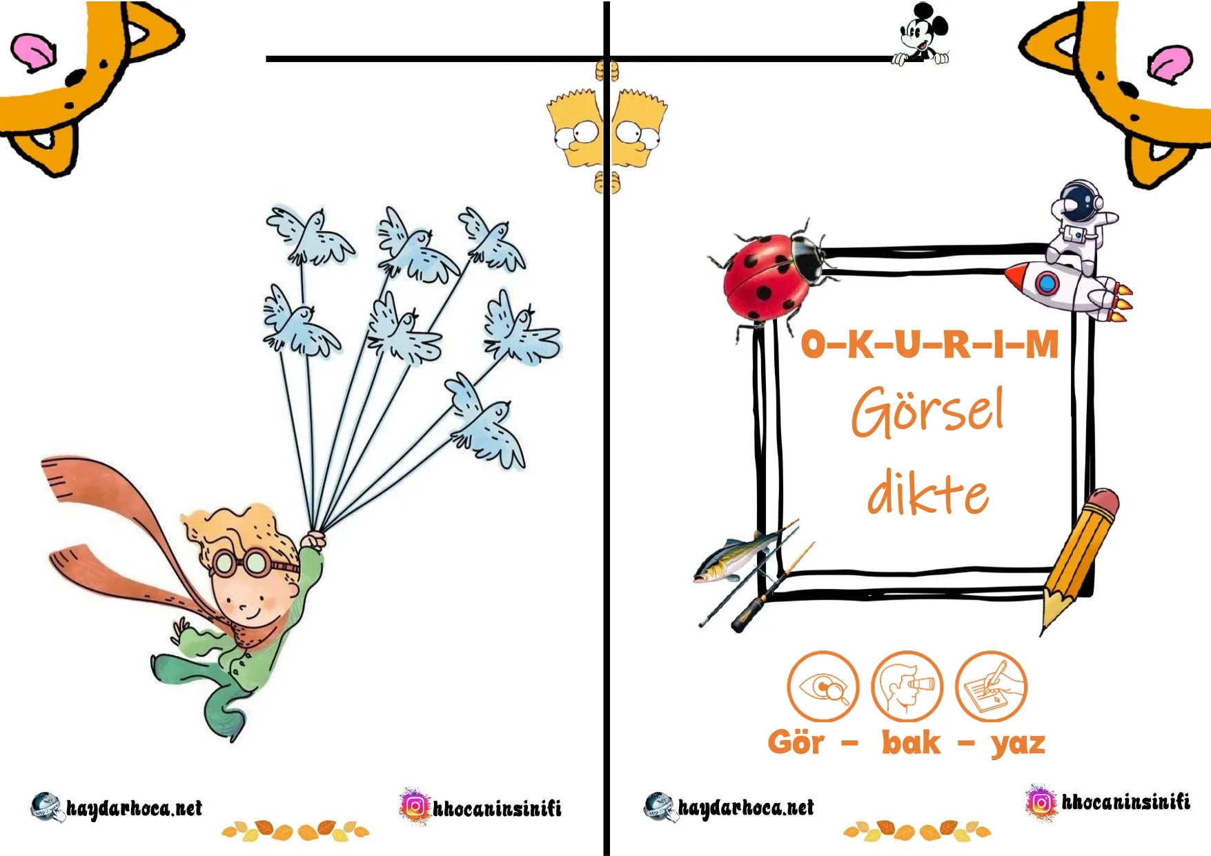 1. Sınıf Okurım Görsel Dikte Kitapçığı