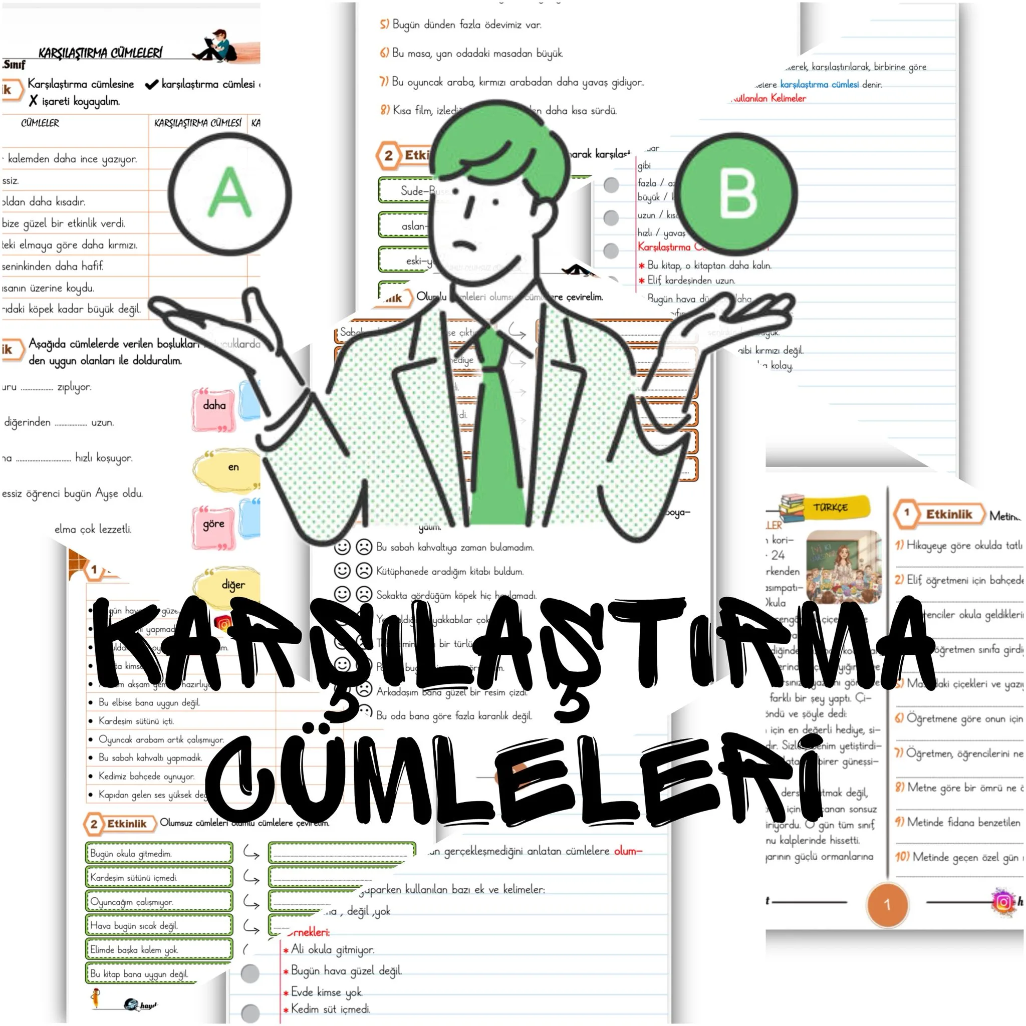 2. Sınıf Türkçe Karşılaştırma Cümleleri Konu Etkinlikleri