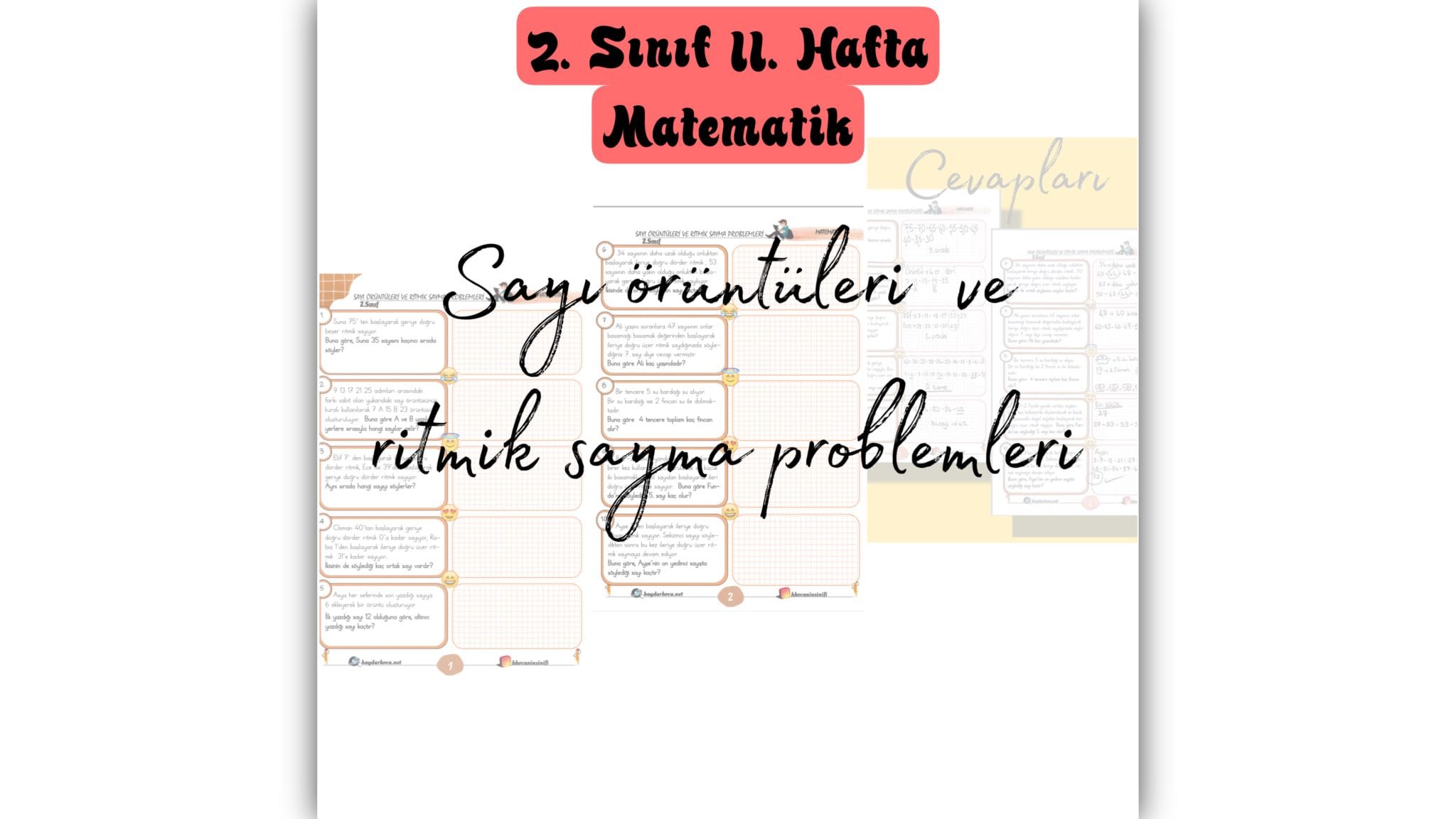 2. Sınıf Matematik Ritmik Sayma ve Sayı Örüntüleri Problemleri