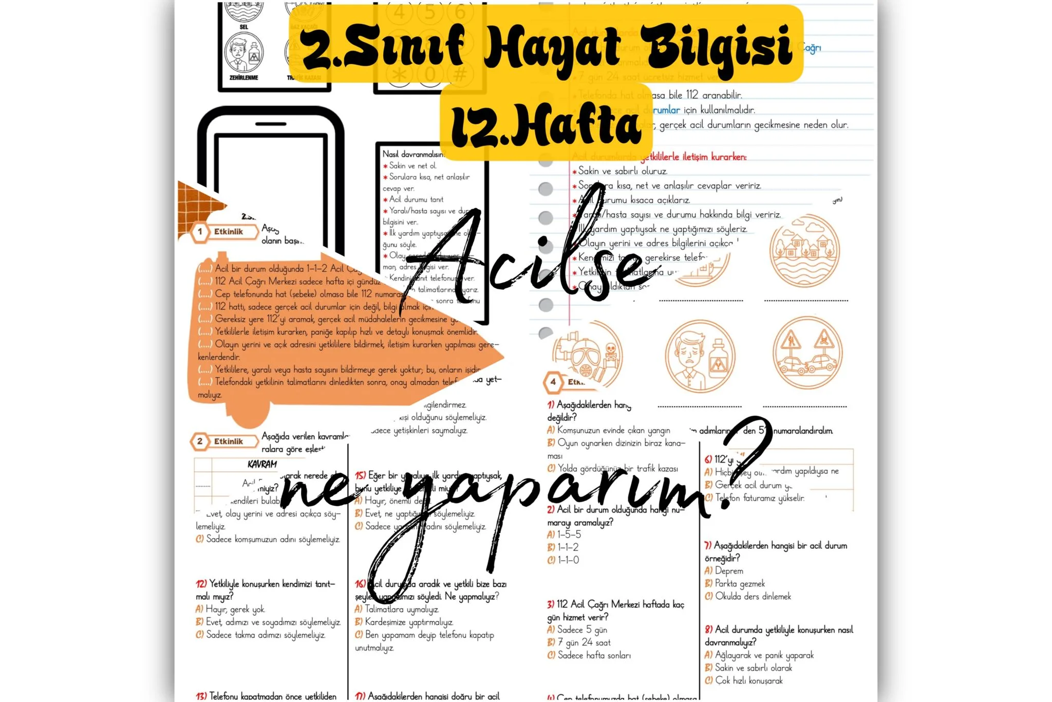 2. Sınıf Hayat Bilgisi Acilse Ne Yaparım?