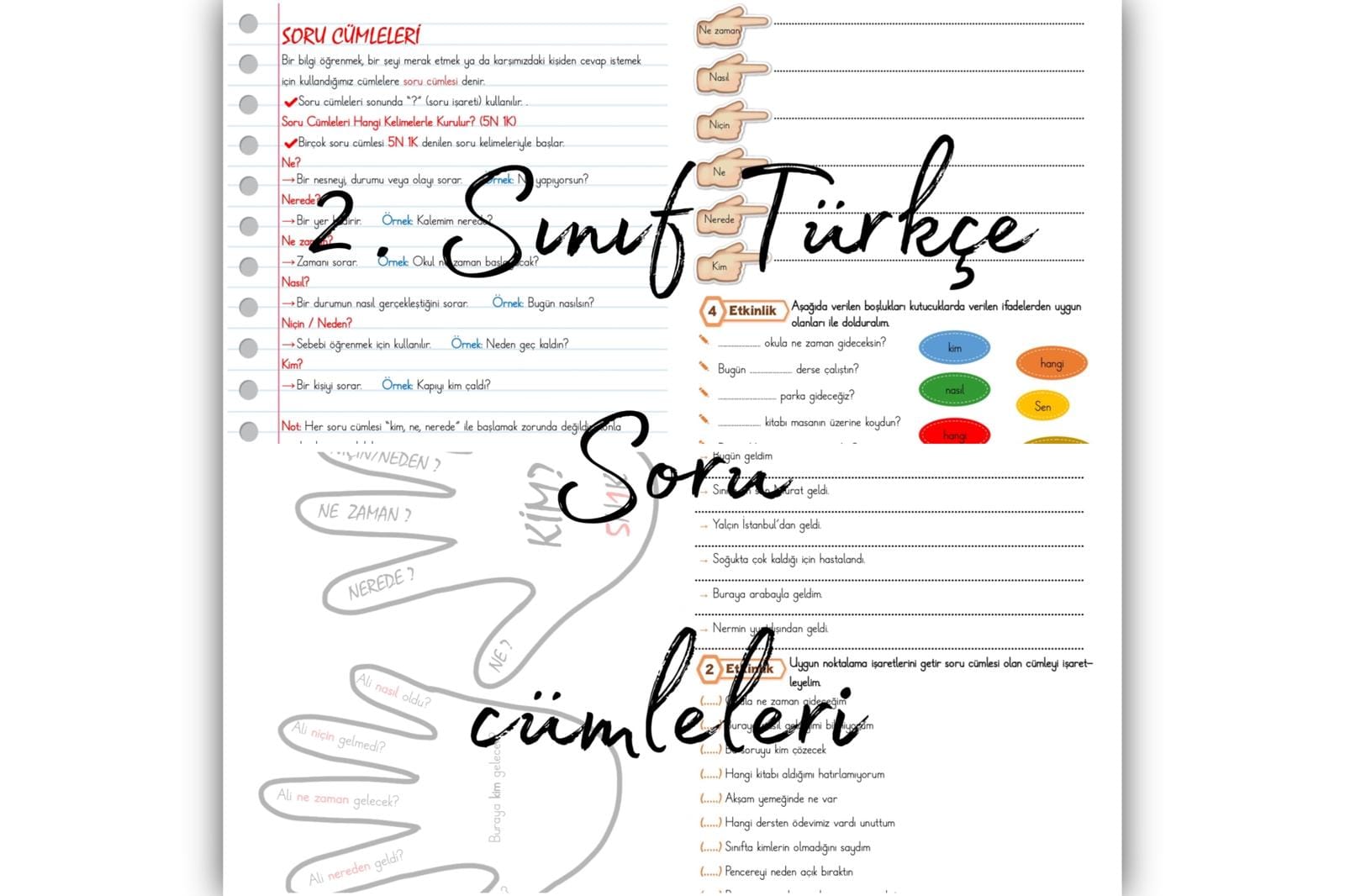 2. Sınıf Türkçe Soru Cümleleri Konu Etkinlikleri
