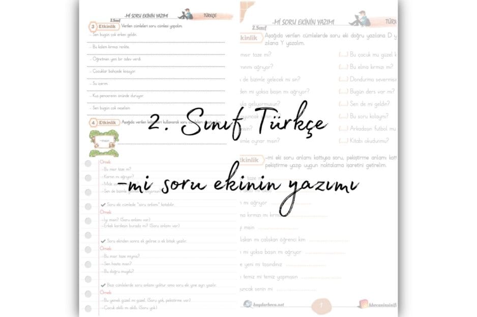 2.Sınıf Türkçe-mi Soru Ekinin Yazımı Konu Etkinliği