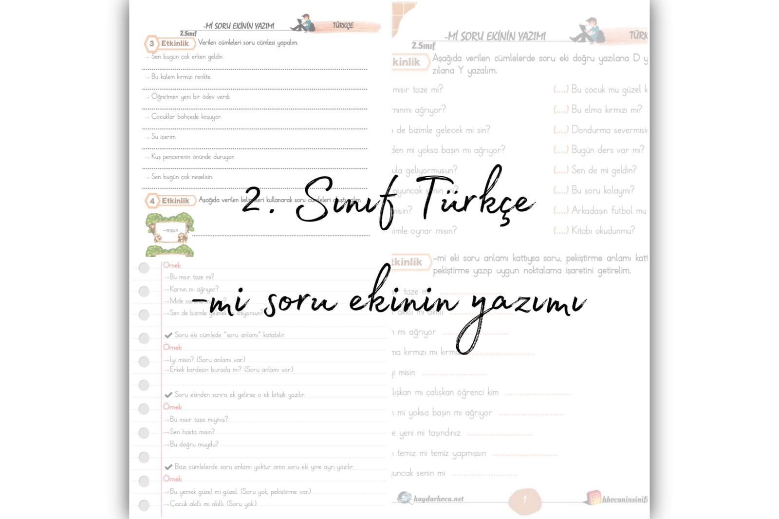 2.Sınıf Türkçe-mi Soru Ekinin Yazımı Konu Etkinliği