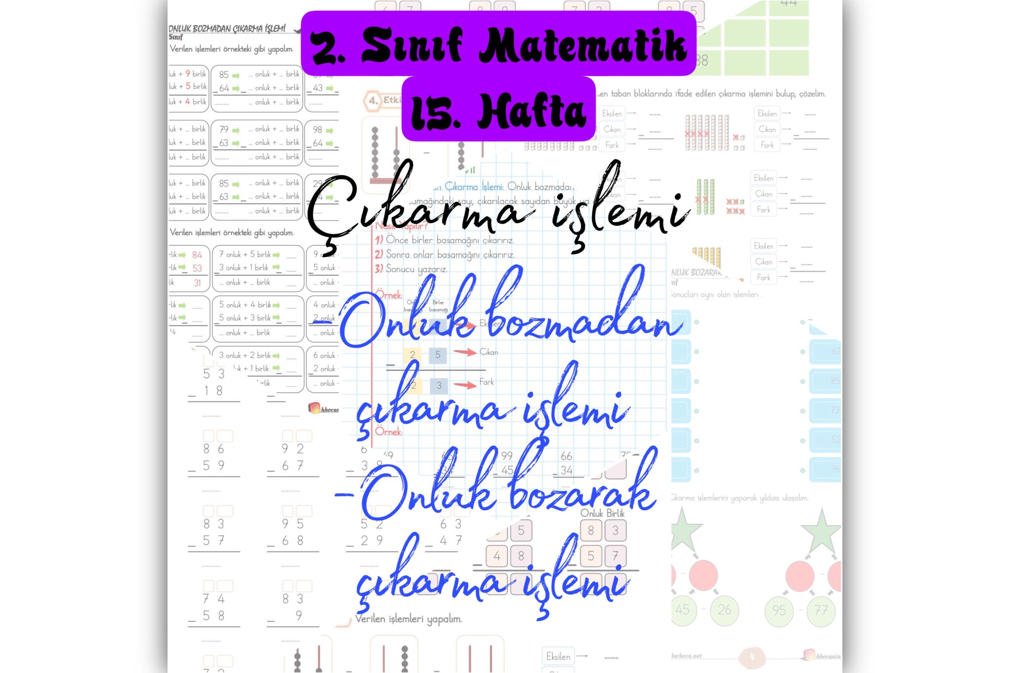 2. Sınıf Matematik Çıkarma İşlemi (Onluk Bozmadan-Onluk Bozarak)