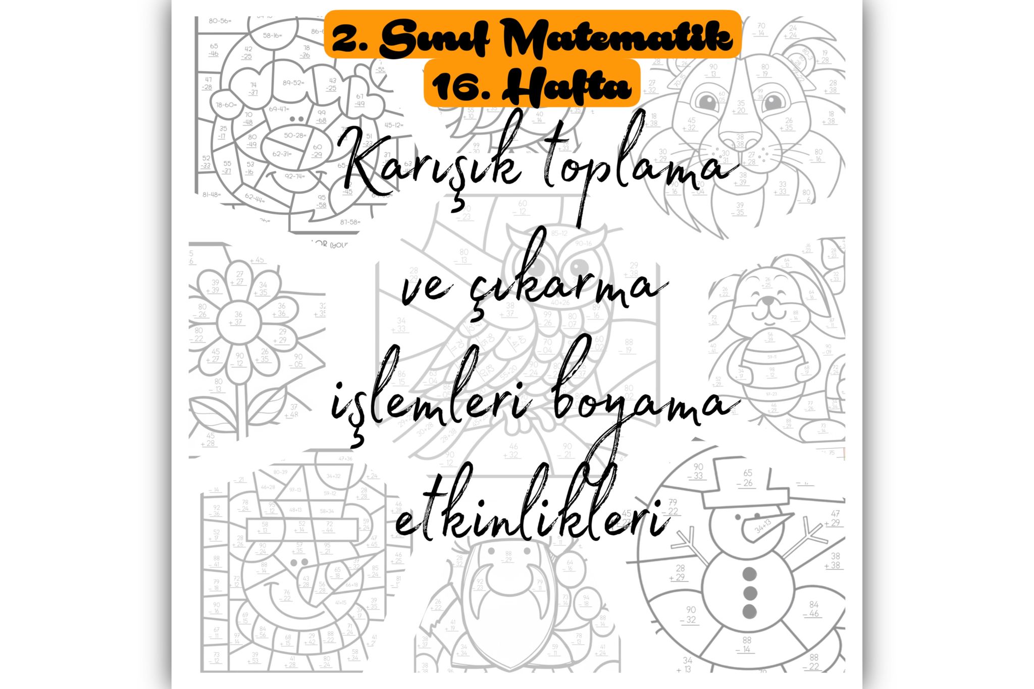 2. Sınıf Matematik Toplama ve Çıkarma Yönergeli Boyama