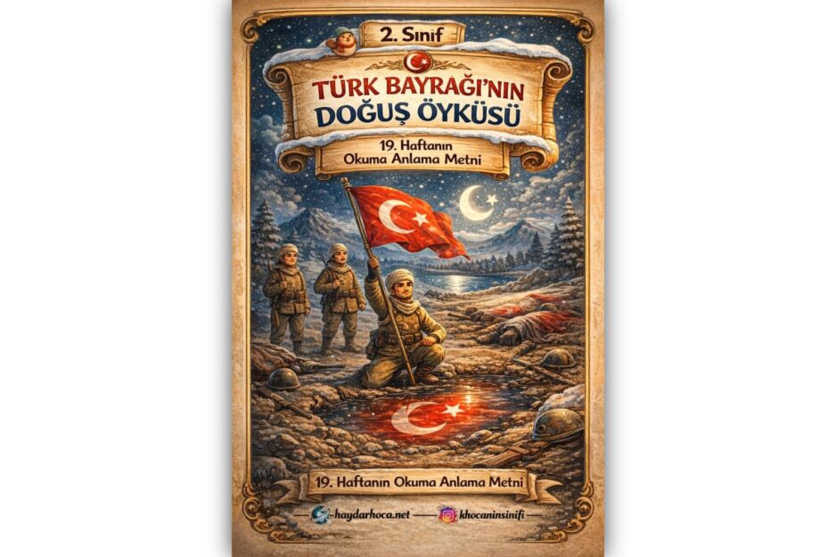 2. Sınıf 19. Hafta Okuma Anlama Türk Bayrağının Doğuş Öyküsü