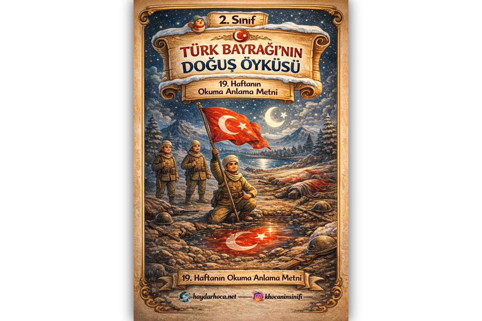 2. Sınıf 19. Hafta Okuma Anlama Türk Bayrağının Doğuş Öyküsü