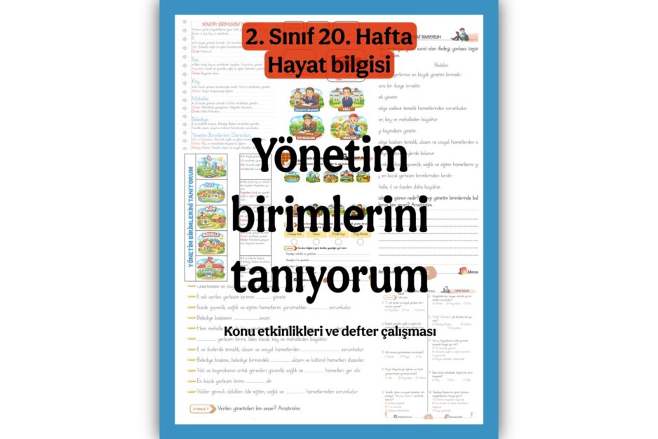 2. Sınıf Hayat Bilgisi Yönetim Birimlerini Tanıyorum Konu Etkinlikleri