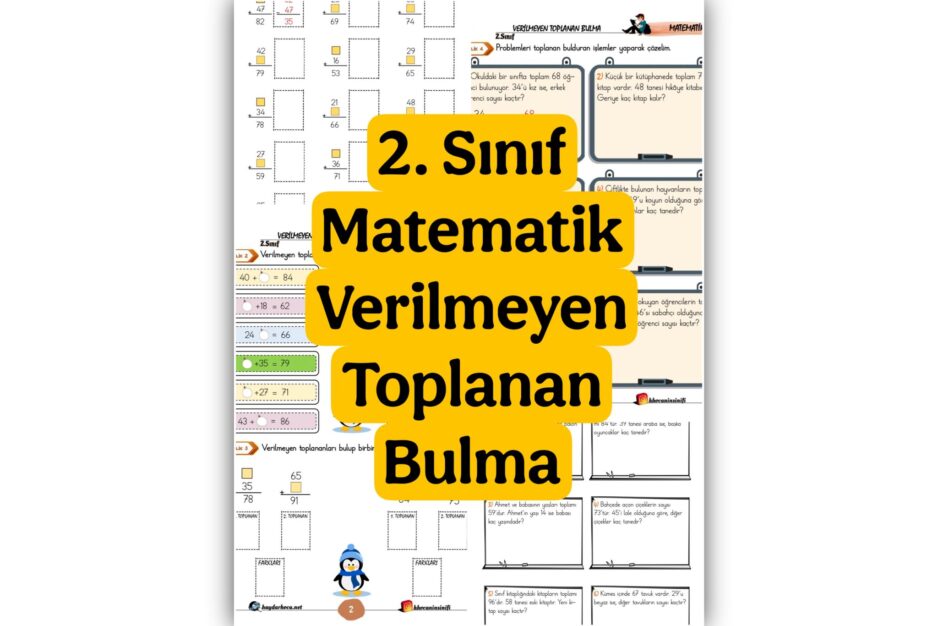 2. Sınıf Matematik Verilmeyen Toplanan Bulma