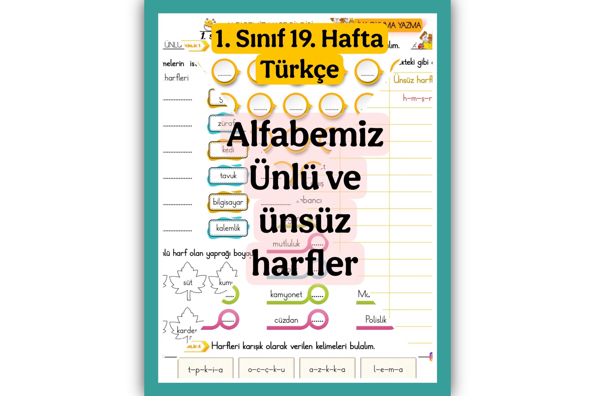 1. Sınıf Alfabemiz-Ünlü Ünsüz Harfler