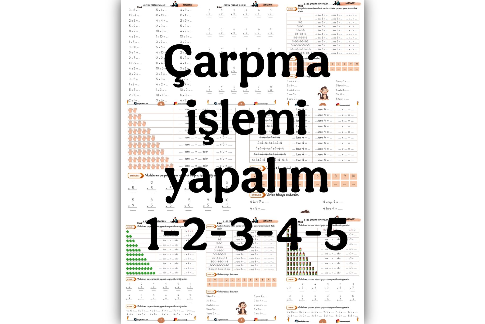 3) 2. Sınıf Matematik Çarpma İşlemi Yapıyoruz (1-2-3-4-5 ile Çarpma)