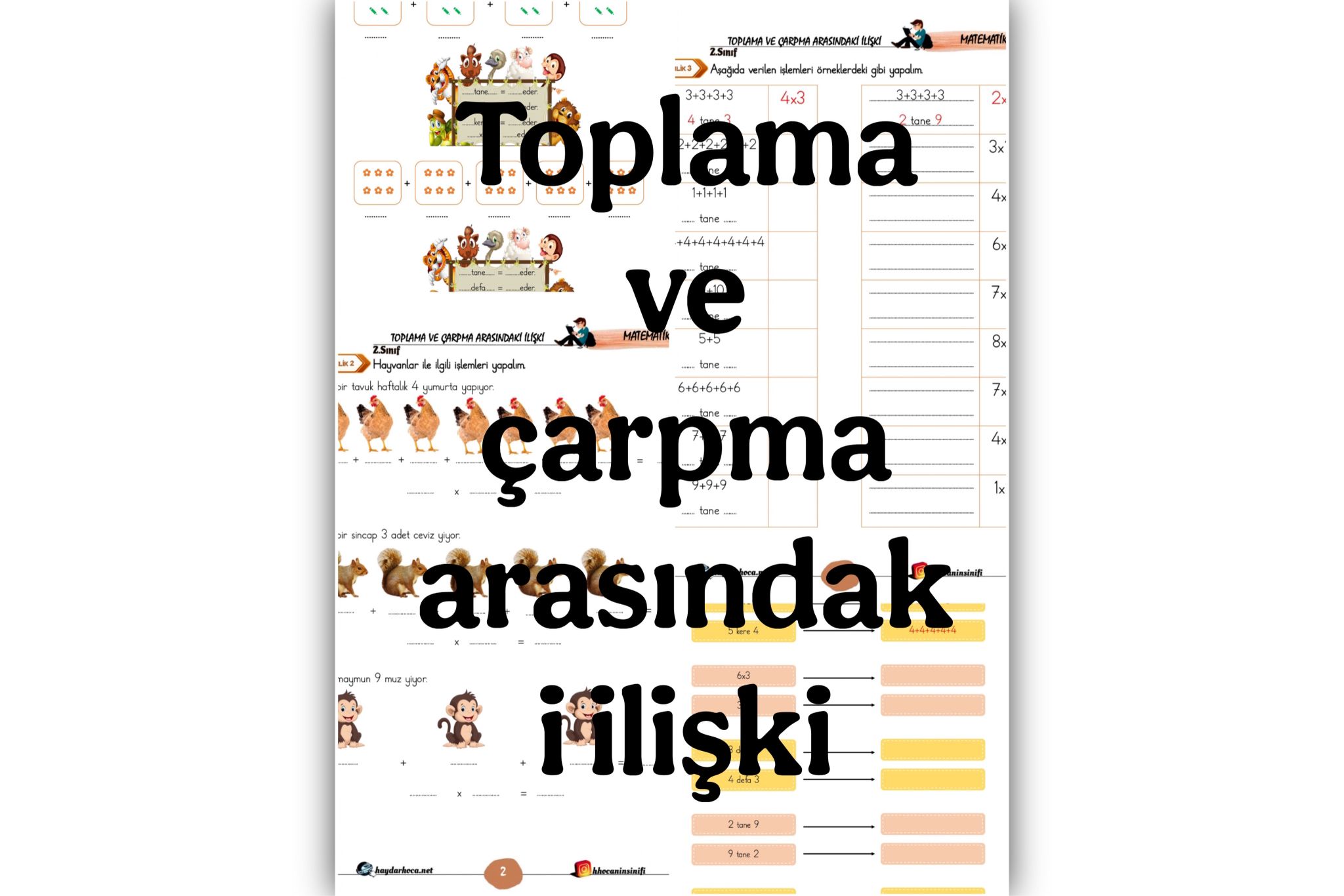 2) 2. Sınıf Matematik Toplama ve Çarpma Arasındaki İlişki