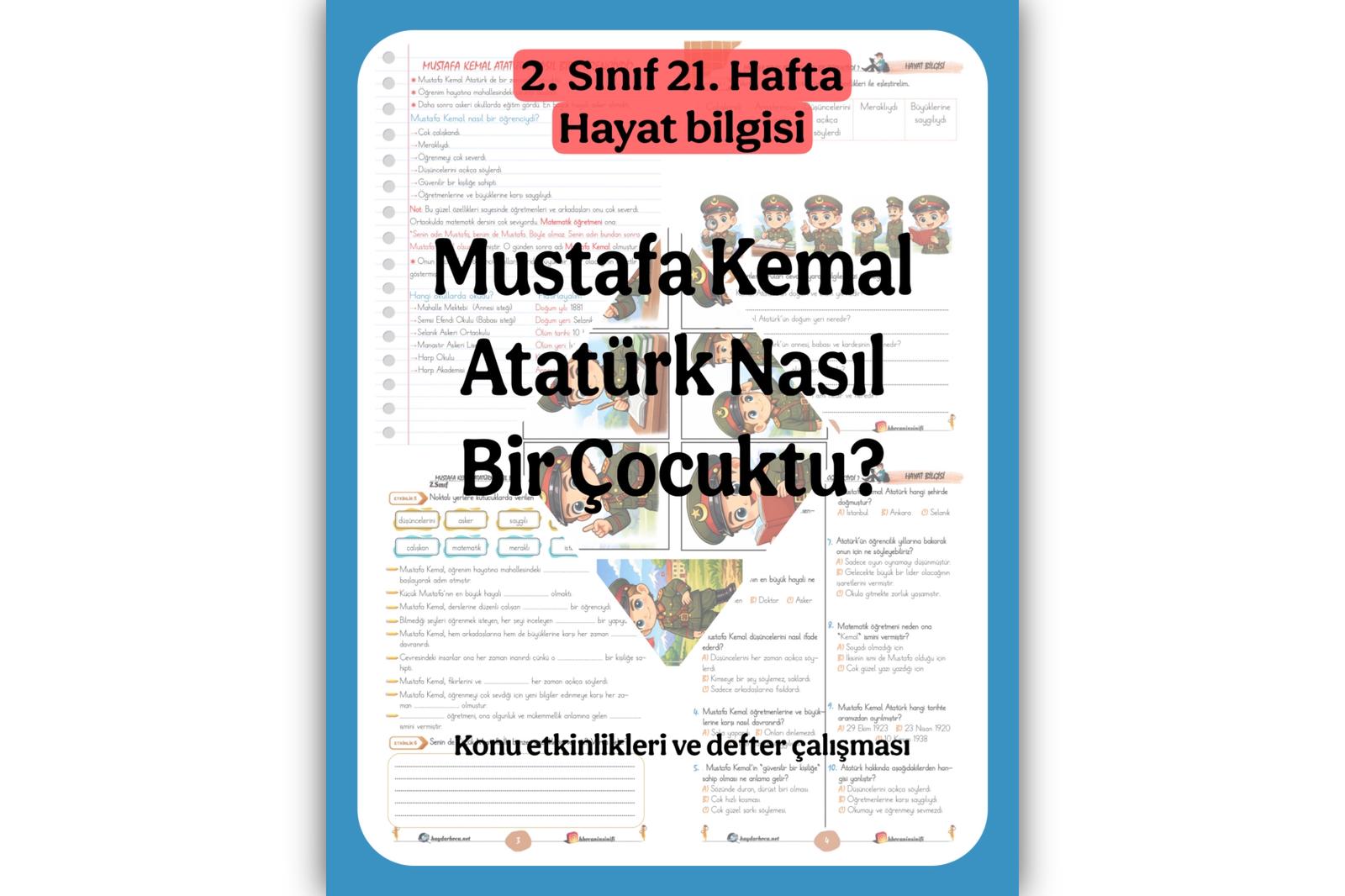 2.Sınıf Hayat Bilgisi Atatürk Nasıl Bir Öğrenciydi Konu Etkinlikleri