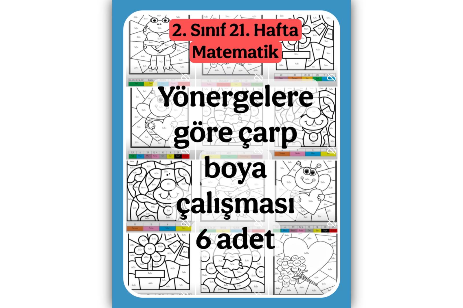 2. Sınıf Matematik Yönergeli çarpma işlemi boyama