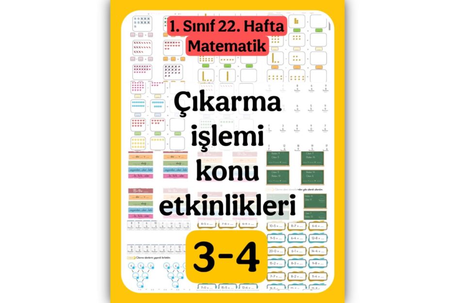1. Sınıf Matematik Çıkarma İşlemi 3-4