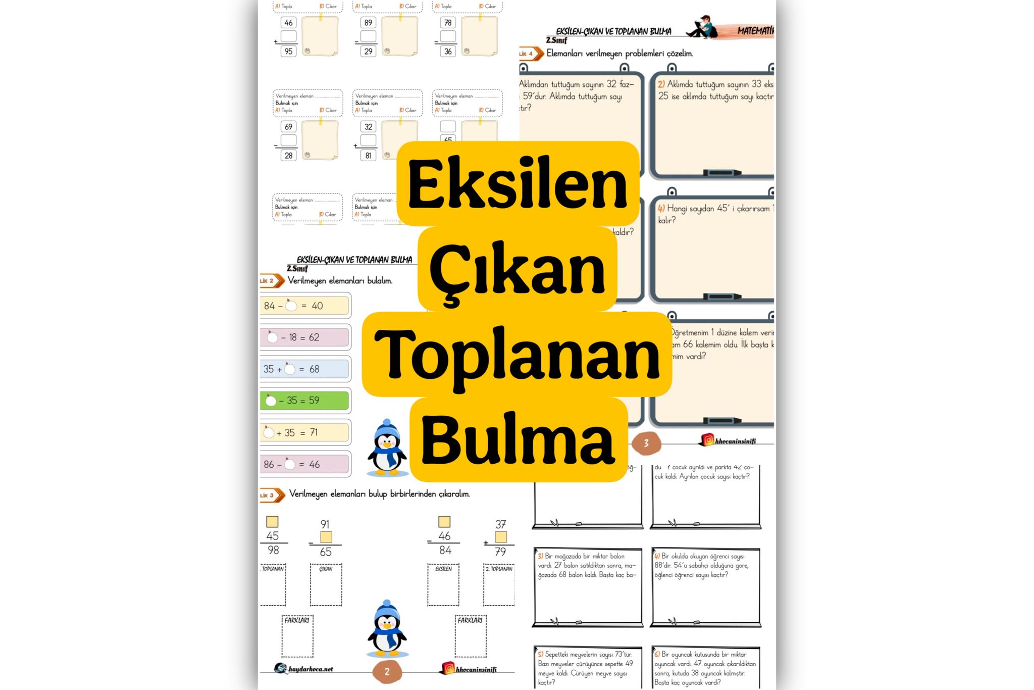 2. Sınıf Matematik Eksilen-Çıkan-Toplanan Bulma