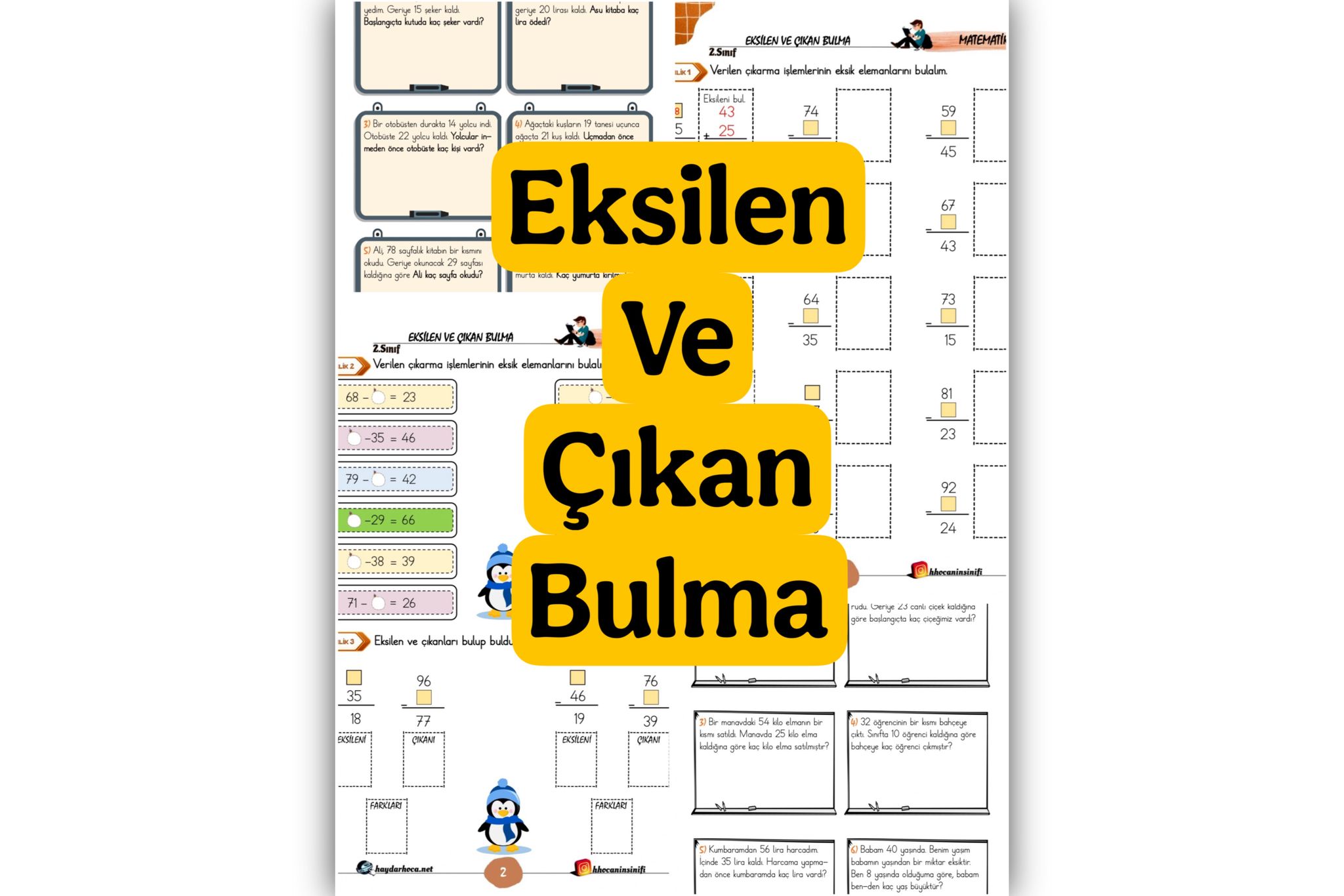 2. Sınıf Matematik Eksilen ve Çıkan Bulma