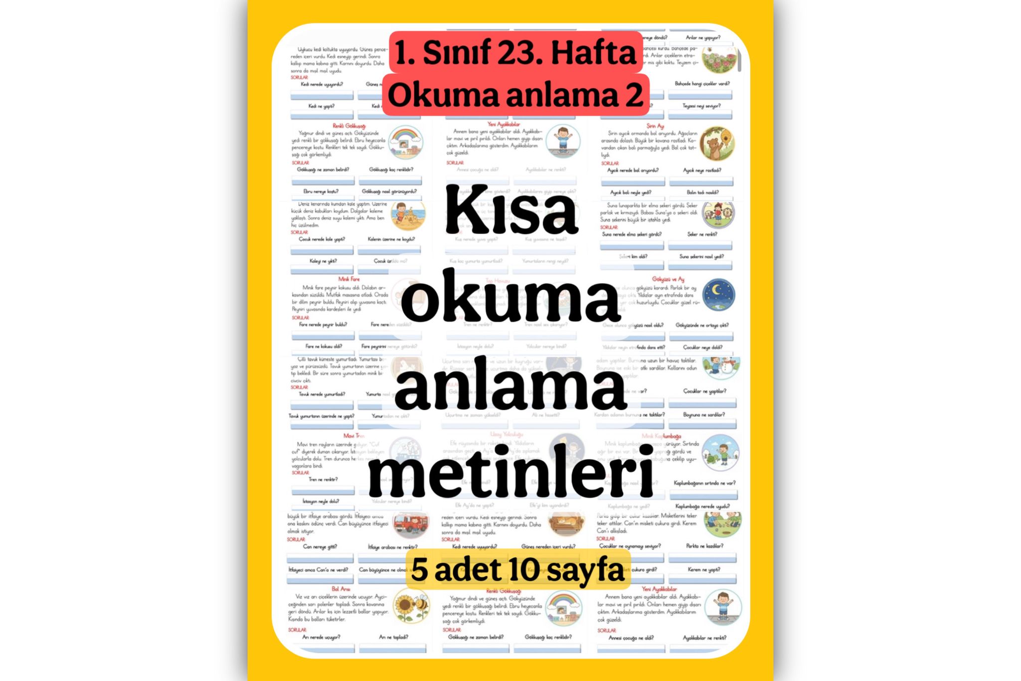 1. Sınıf Okuma Anlama Metinleri 2              (5 Adet)