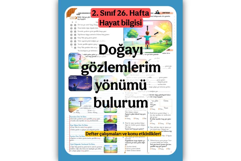 2. Sınıf Hayat Bilgisi Doğayı Gözlemlerim Yönümü Bulurum Konu Çalışmaları