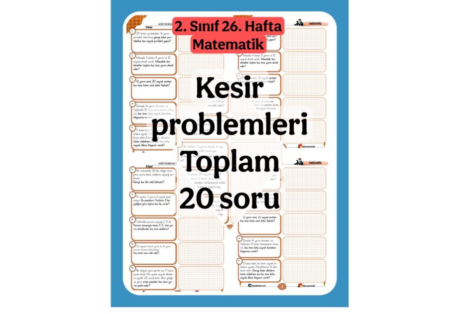 2. Sınıf Kesir problemleri