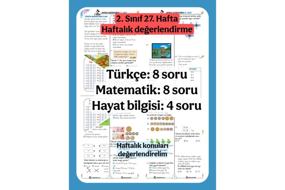 2. Sınıf 27. Hafta Haftalık Değerlendirme