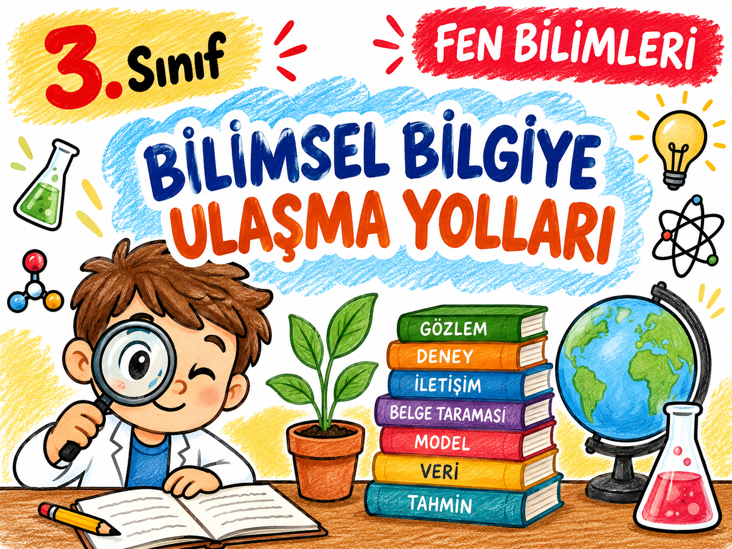 3. Sınıf Fen Bilimleri Bilimsel Bilgiye Ulaşma Yolları Defter Notu Konu Etkinlikleri