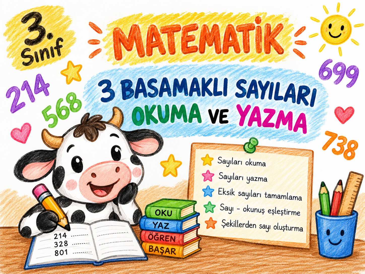 3. Sınıf Matematik 3 Basamaklı Sayıları Okuma Yazma Konu Etkinlikleri