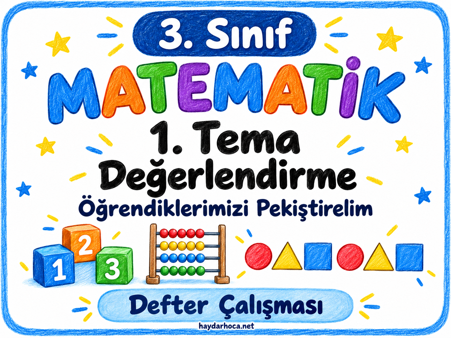 3. Sınıf Matematik 1. Tema Değerlendirme Defter Notları