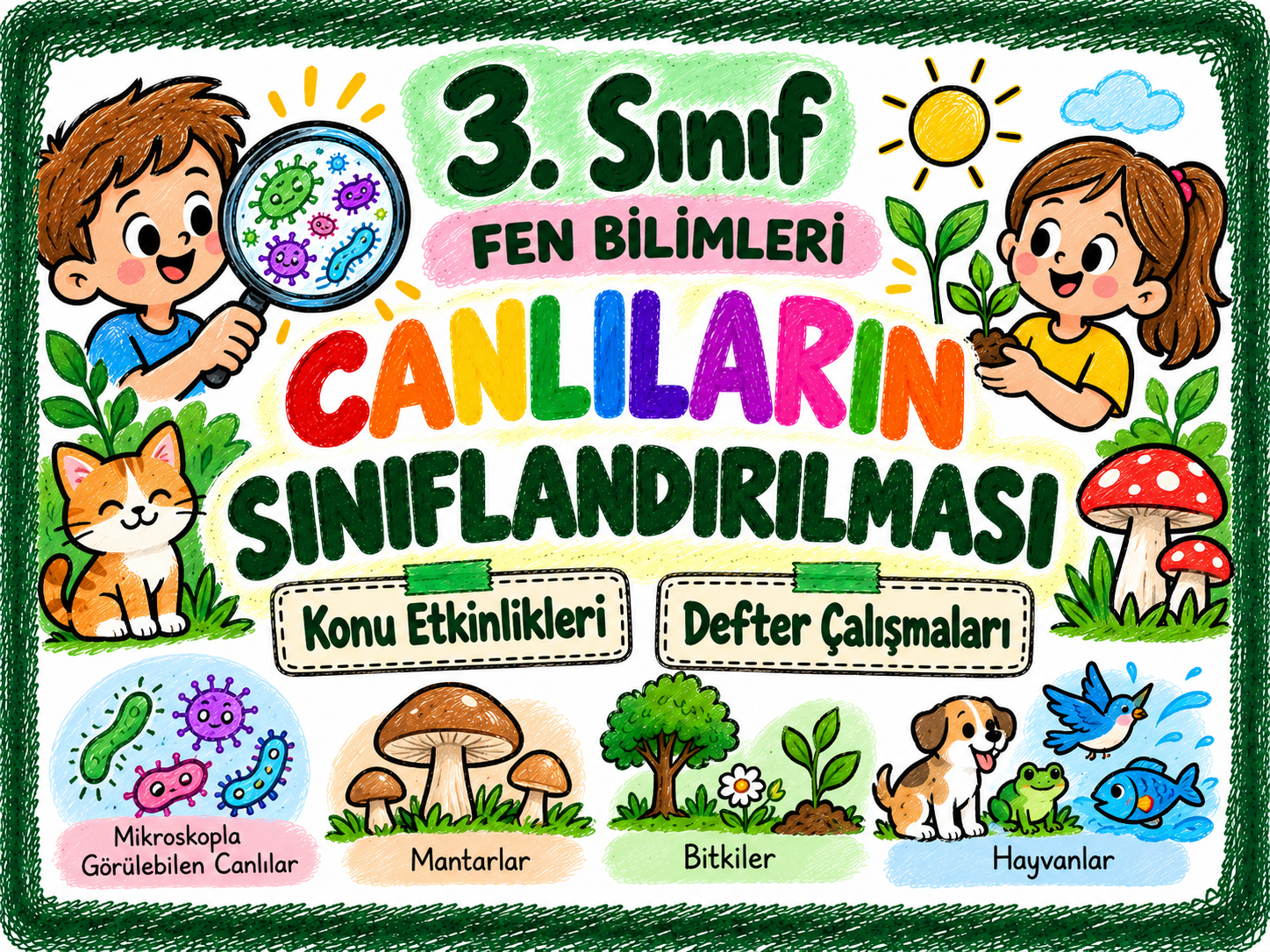 3. Sınıf Fen Bilimleri Canlıların Sınıflandırılması-Ortak Özellikler Defter ve Konu Çalışmaları